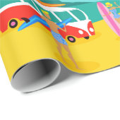 レトロのサーファーのカップルの包装紙 ラッピングペーパー (ロールコーナー)