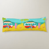 レトロのサーファーのカップルの抱き枕 ボディピロー (裏面)