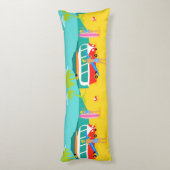 レトロのサーファーのカップルの抱き枕 ボディピロー (裏面 (縦))