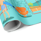 レトロのサーファーの男の包装紙 ラッピングペーパー (ロールコーナー)