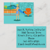 レトロのサーファーの男の名刺 名刺 (正面/裏面)