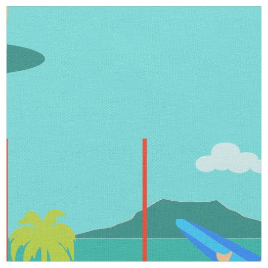 レトロのサーファーの男の生地 ファブリック (クローズアップ)