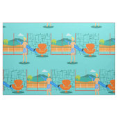 レトロのサーファーの男の生地 ファブリック (ファットクウォーター)