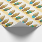 レトロのサーフボードのトリオの夏のビーチ ラッピングペーパー (角)