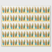 レトロのサーフボードのトリオの夏のビーチ ラッピングペーパー (フラット)