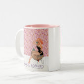 レトロのシックなピンナップの女の子 ツートーンマグカップ (正面左)