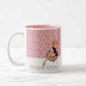 レトロのシックなピンナップの女の子 ツートーンマグカップ (左)