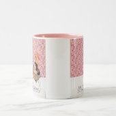 レトロのシックなピンナップの女の子 ツートーンマグカップ (中央)