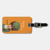 レトロのジェット機年齢のスチュワーデス ラゲッジタグ (正面横)