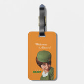 レトロのジェット機年齢のスチュワーデス ラゲッジタグ (裏面縦)