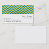 レトロのジグザグ形の音楽の先生の名刺 名刺 (正面/裏面)