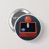 レトロのジョイスティック、80年代はビデオゲームのジョイスティックのスタイルを作ります 缶バッジ (正面&裏面)