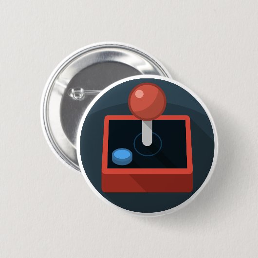 レトロのジョイスティック、80年代はビデオゲームのジョイスティックのスタイルを作ります 缶バッジ (正面&裏面)