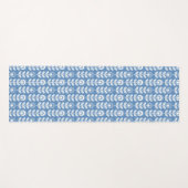 レトロのスカンジナビアの青いパターン ヨガマット (正面(横))