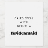 レトロのスクリプトは、花嫁のメイドであることとよくペア ワインラベル (シングルラベル)