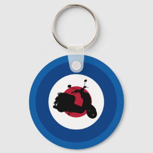 レトロのスクーターのシルエットKeychain キーホルダー