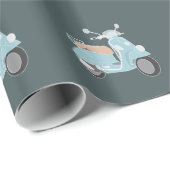 レトロのスクーターの包装紙 ラッピングペーパー (ロールコーナー)