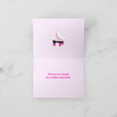 レトロのスケートは""ショッキングピンクのカスタム感謝していしています サンキューカード (内部)