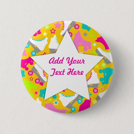 レトロのスケート 缶バッジ (正面)