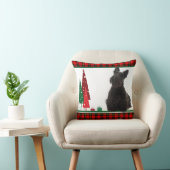 レトロのスコッチテリアのクリスマスの枕 クッション (椅子)
