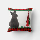 レトロのスコッチテリアのクリスマスの枕 クッション (裏面)