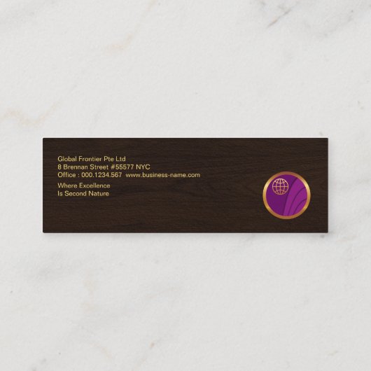 レトロのスタイリッシュな専門の木製の穀物CEOの創設者 スキニー名刺 (裏面)