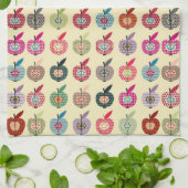 レトロのスタイルのかわいいりんご キッチンタオル (折り畳み)