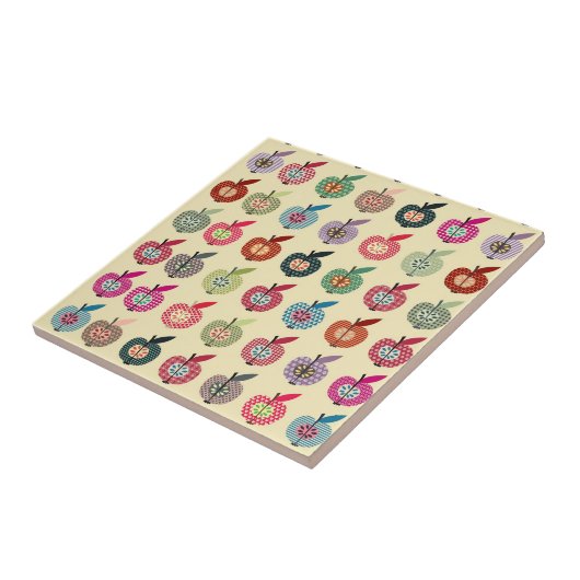 レトロのスタイルのかわいいりんご タイル (側面)