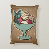 レトロのスタイルのアイスクリームのイラストレーション アクセントクッション (裏面(縦))