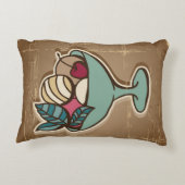 レトロのスタイルのアイスクリームのイラストレーション アクセントクッション (裏面)