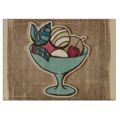 レトロのスタイルのアイスクリームのイラストレーション カッティングボード (正面)