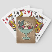 レトロのスタイルのアイスクリームのイラストレーション トランプ (裏面)