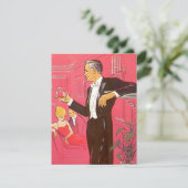 レトロのスタイルのカクテルパーティーのバーの招待状の夕食 招待状 (スタンド正面)