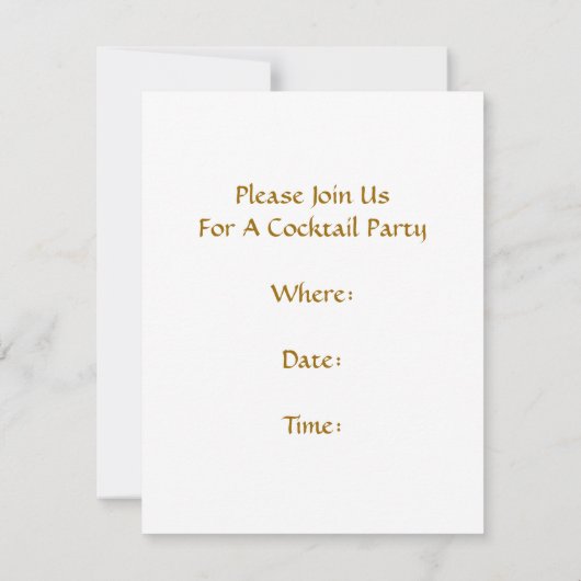 レトロのスタイルのカクテルパーティーのバーの招待状の夕食 招待状 (裏面)