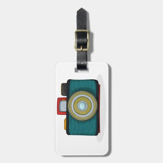 レトロのスタイルのカメラの荷物のラベル ラゲッジタグ (正面縦)