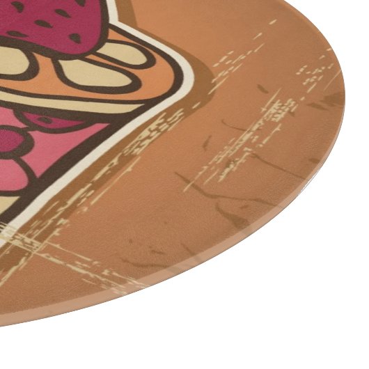 レトロのスタイルのケーキのイラストレーション カッティングボード (角)