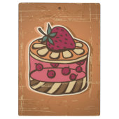 レトロのスタイルのケーキのイラストレーション クリップボード (裏面)