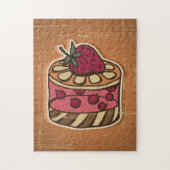 レトロのスタイルのケーキのイラストレーション ジグソーパズル (縦)