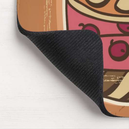 レトロのスタイルのケーキのイラストレーション マウスパッド (コーナー)