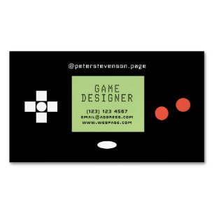 レトロのスタイルのビデオゲームコンソール マグネット名刺