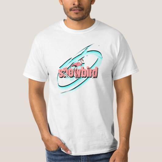 レトロのスタイルのフラミンゴの鳥のワイシャツの銀河系のSnowbird Tシャツ (正面)