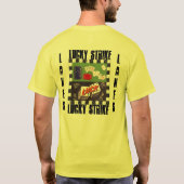 レトロのスタイルのワイシャツの幸運な殴打のボーリングのボウリングをする人、クリケットの投手 Tシャツ (裏面)