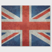 レトロのスタイルのヴィンテージの質感の英国国旗のイギリスの旗 ラッピングペーパー (フラット)