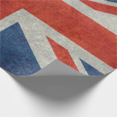 レトロのスタイルのヴィンテージの質感の英国国旗のイギリスの旗 ラッピングペーパー (角)