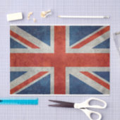 レトロのスタイルのヴィンテージの質感の英国国旗のイギリスの旗 薄葉紙 (クラフト)