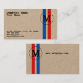 レトロのスタイルのヴィンテージは2つストライプなクラフトをインスパイア 名刺 (正面/裏面)