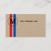 レトロのスタイルのヴィンテージは2つストライプなクラフトをインスパイア 名刺 (裏面)