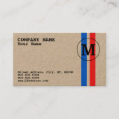 レトロのスタイルのヴィンテージは2つストライプなクラフトをインスパイア 名刺 (正面)
