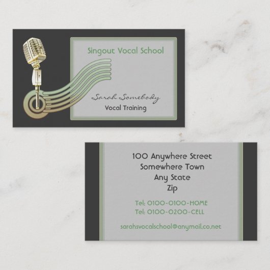 レトロのスタイルのヴィンテージMicの名刺 名刺 (正面/裏面)