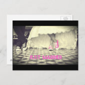 レトロのスタイルの五十年代のダイナーの結婚式のカップル ポストカード (正面/裏面)